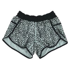 Lululemon Tracker Shorts Ace Spot Tranquil Blue Black Running Activewear Size 6